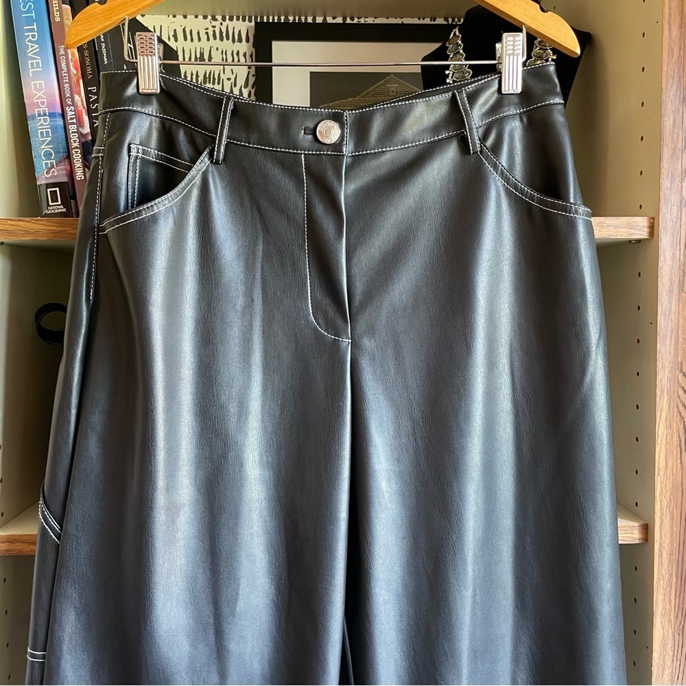 Staud Domino Pant Black Vegan Leather, NWOT - Picture 3 of 13
